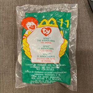 2000 McDonald’s TY Beanie Baby Happy Meal Toy - Spike the Rhinoceros toys babies